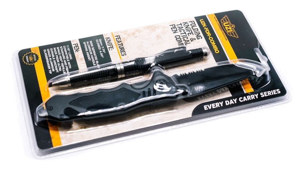 UZI Folding Knife &amp; Tactical Pen Combo - UZK-FDR-COMBO