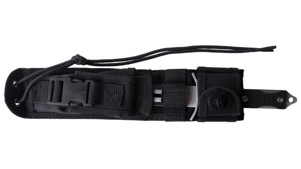 UZI Mossad Steel Single Egded Blade, Black and Silver UZK-FXB-006