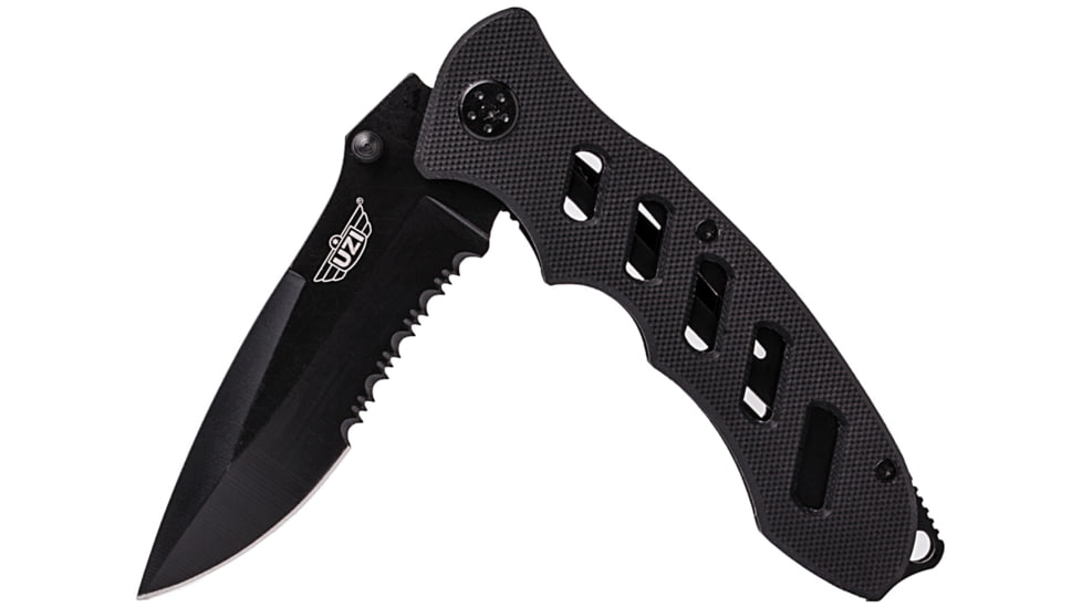 UZI Responder Serrated Blade, Black UZK-FDR-001