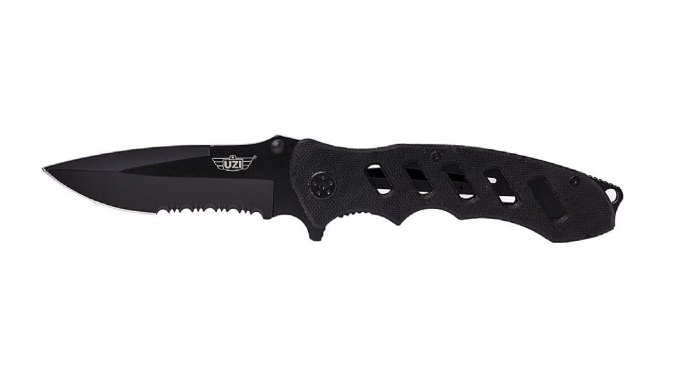 UZI Responder Serrated Blade, Black UZK-FDR-001