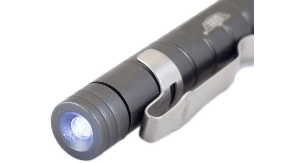 Uzi Tactical Defender Pen w/LED Light, Gun Metal, UZI-TACPEN9-GM