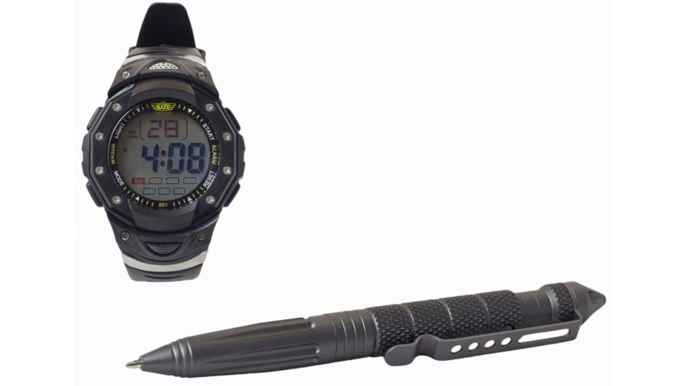 UZI Tactical Pen and Watch Combo, Black/Gun Metal UZI-TPW-COMBO
