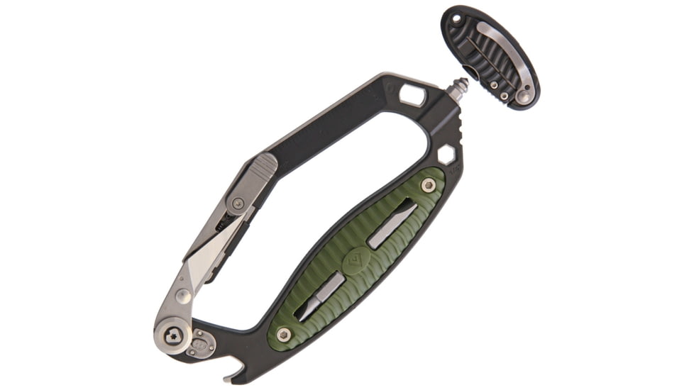 V NIVES CRAB Multi Tool, 6.5in Overall, Black Aluminum Handles, Black Kydex Sheath, VMT18FRNPBGR