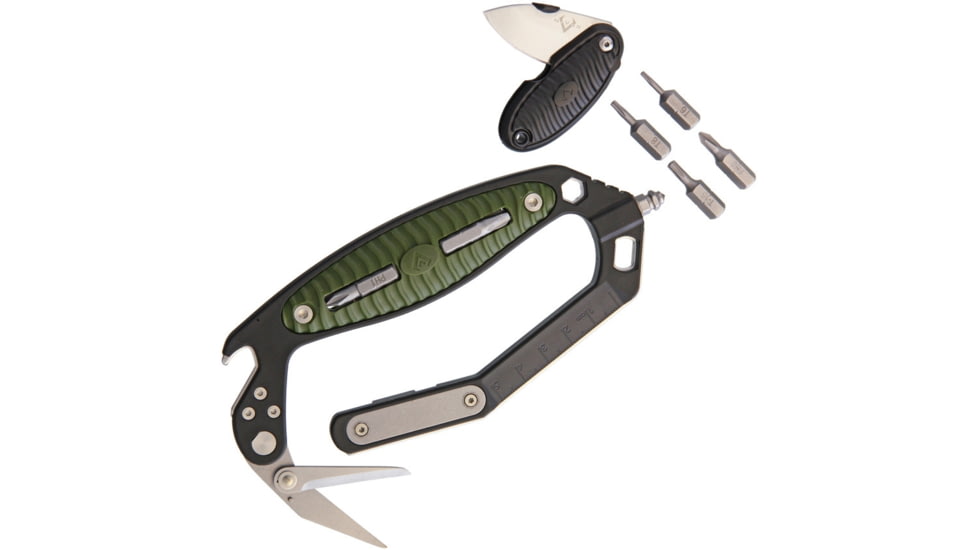 V NIVES CRAB Multi Tool, 6.5in Overall, Black Aluminum Handles, Black Kydex Sheath, VMT18FRNPBGR
