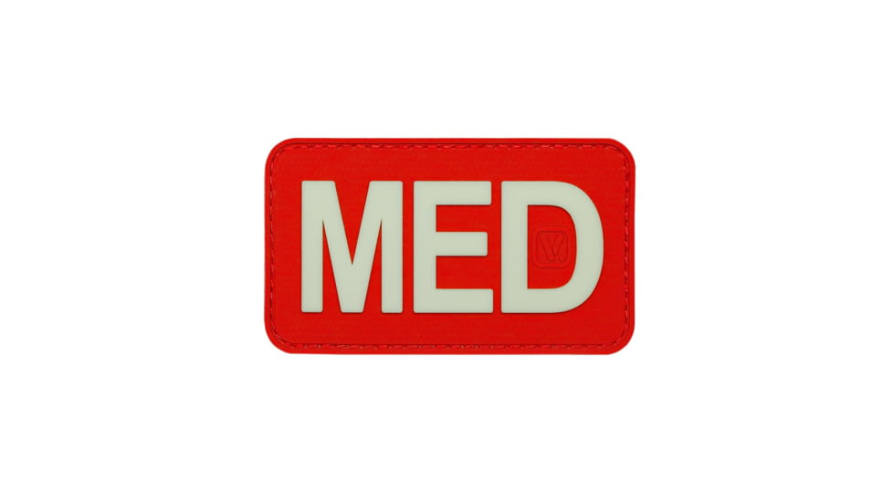 Vanquest Gear MED Medical Glow In The Dark Patch, Red, Small, 9ZMEDI-175-RD-GITD