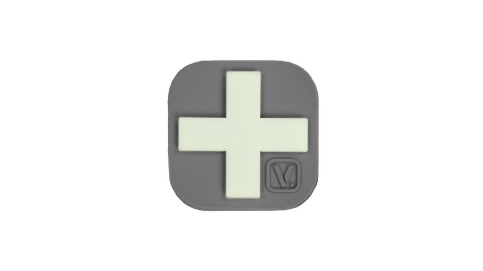 Vanquest Gear Medical Cross - Glow In The Dark Patch, Wolf Gray, 9ZMDCR-100-WG-GITD