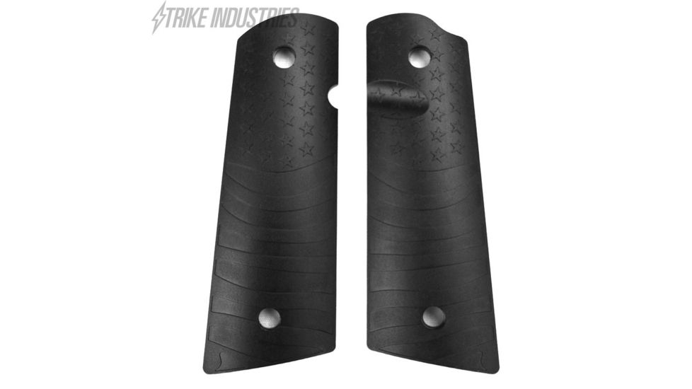 Strike Industries Polymer Extreme Slim 1911 Pistol Grip, Molded Flag Pattern, Semi-Gloss PX10