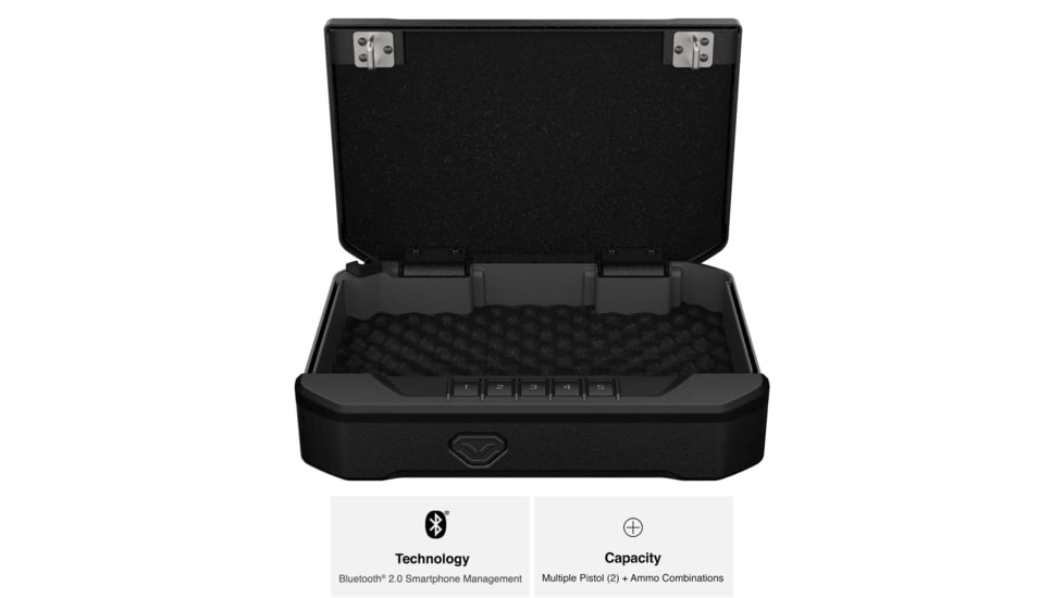 Vaultek Safe Compact Bluetooth 2.0 Smart Safe, 20 Series, Black, VS20-BK