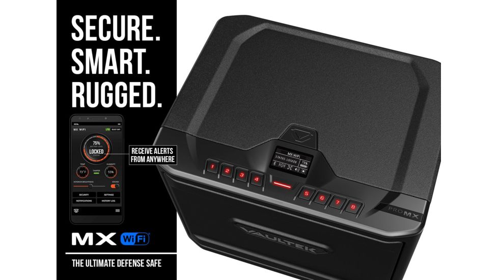 Vaultek Safe NMX Large Capacity Rugged Bluetooth Smart Safe, Black, NMX-BK