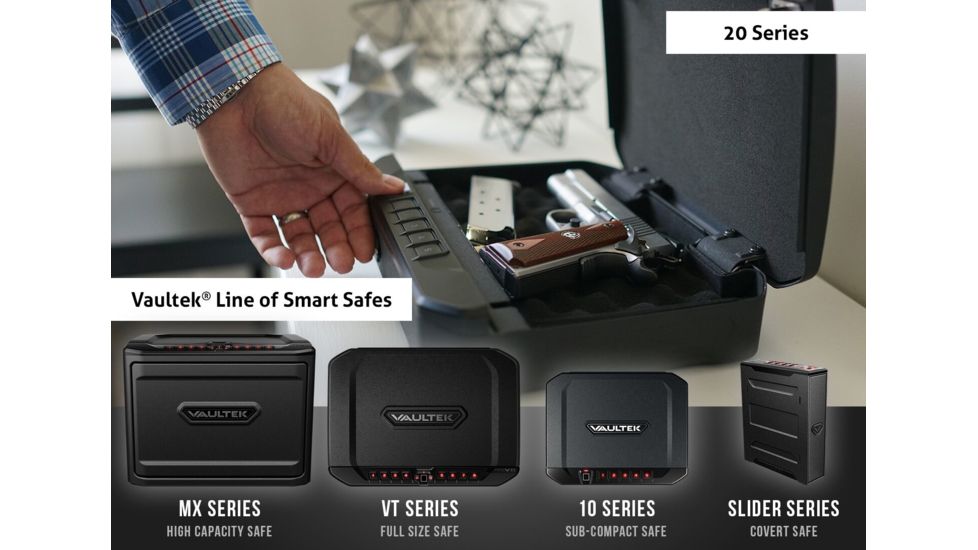 Vaultek Safe VT20i Biometric Bluetooth Pistol Vault, Black, VT20i-BK