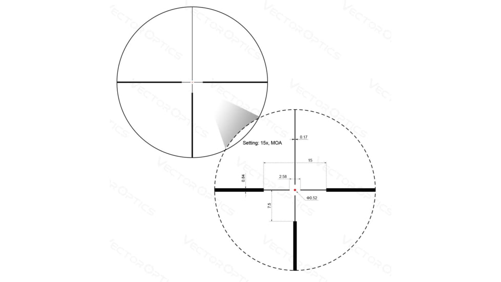 Vector Optics Continental x6 2.5-15x56 G4 Hunting Riflescope, 30mm Tube, 0192687278589