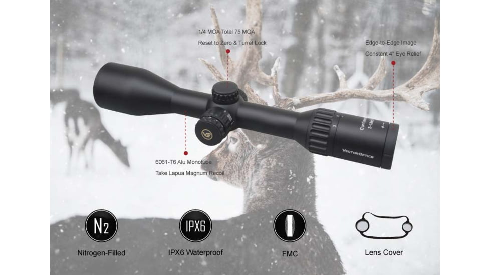 Vector Optics Continental x6 3-18x50 CDM Hunting Riflescope, 30mm Tube, 0192687279043