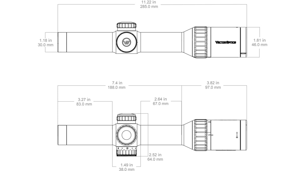 Vector Optics Continental x8 1-8x24 30mm Tube LPVO ED Hunting Rifle Scope, Second Focal Plane