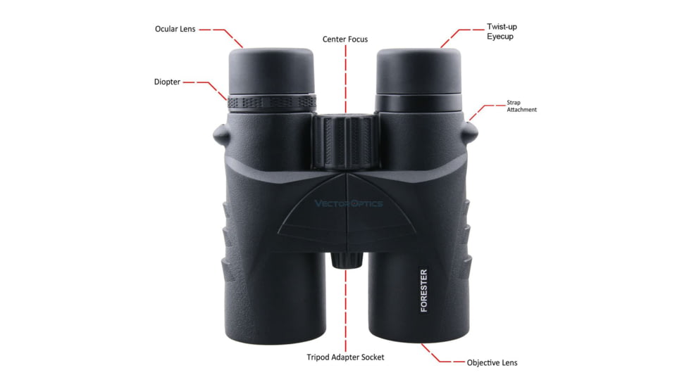 Vector Optics Forester Binocular, 8x42mm, Roof Prism, Black, SCBO-01