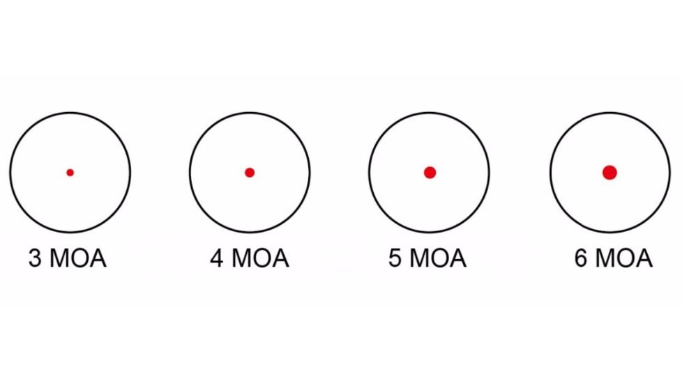 Vector Optics Harpoon 1x30mm, 4 Dot Size, 3, 4, 5, 6 MOA Red Dot Sight, Black, SCRD-02