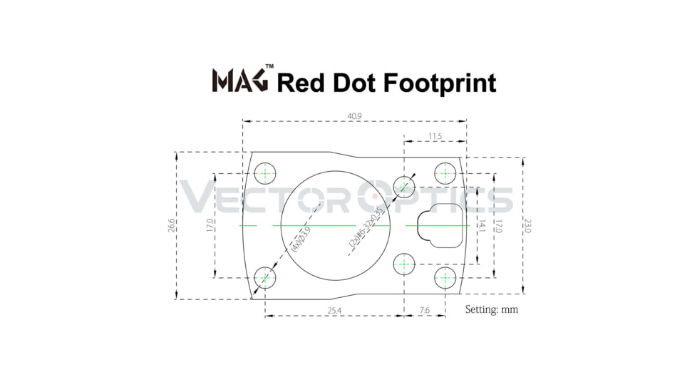 Vector Optics MAG Red Dot Riser Weaver Mount, Black, SCRA-73