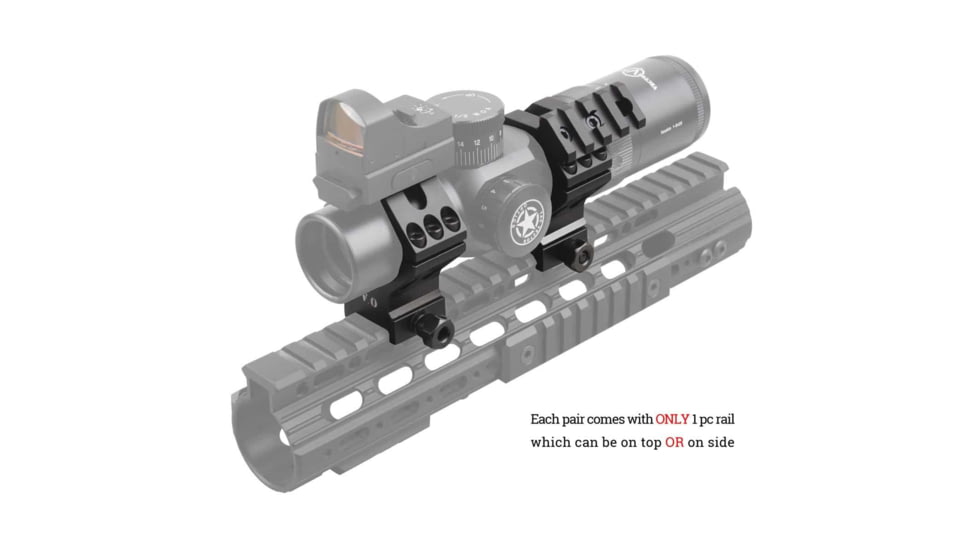 Vector Optics Tactical Rifle Scope Rings, 35mm Tube, Picatinny, 35mm Height, 6061-T6, Matte, Black, SCTM-31