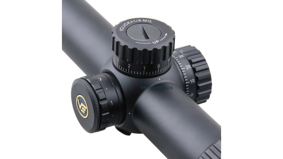 Vector Optics Taurus Rifle Scope, 1-6x24mm, First Focal Plane, 30mm Tube, VTC-CMIL Illuminated Reticle, 6061-T6, Black, SCFF-27