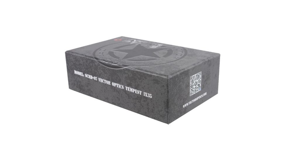 Vector Optics Tempest 1x35mm Red Dot Sight, 4 Types 11 Levels Red Reticle, Black, SCRD-07