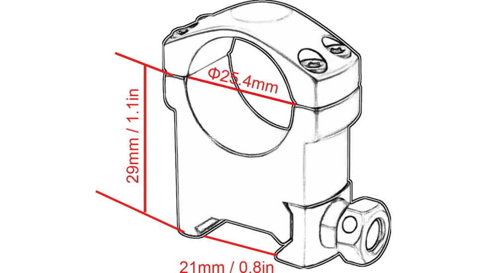 Vector Optics 25.4mm 1 in High Profile Weaver Rings