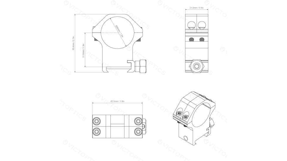 Vector Optics 30mm Weaver Rings Medium