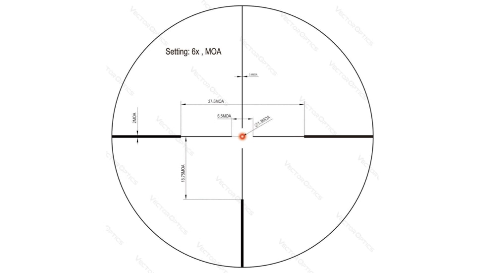 Vector Optics Continental x6 1-6x24 30mm Tube LPVO Fiber Rifle Scope, Second Focal Plane