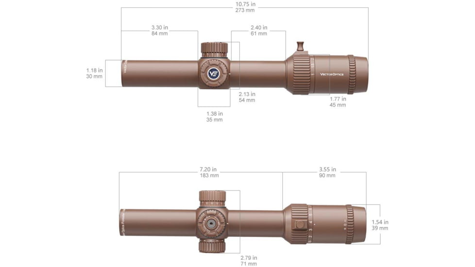 Vector Optics Forester 1-8x24mm 30mm Tube Rifle Scope, Second Focal Plane