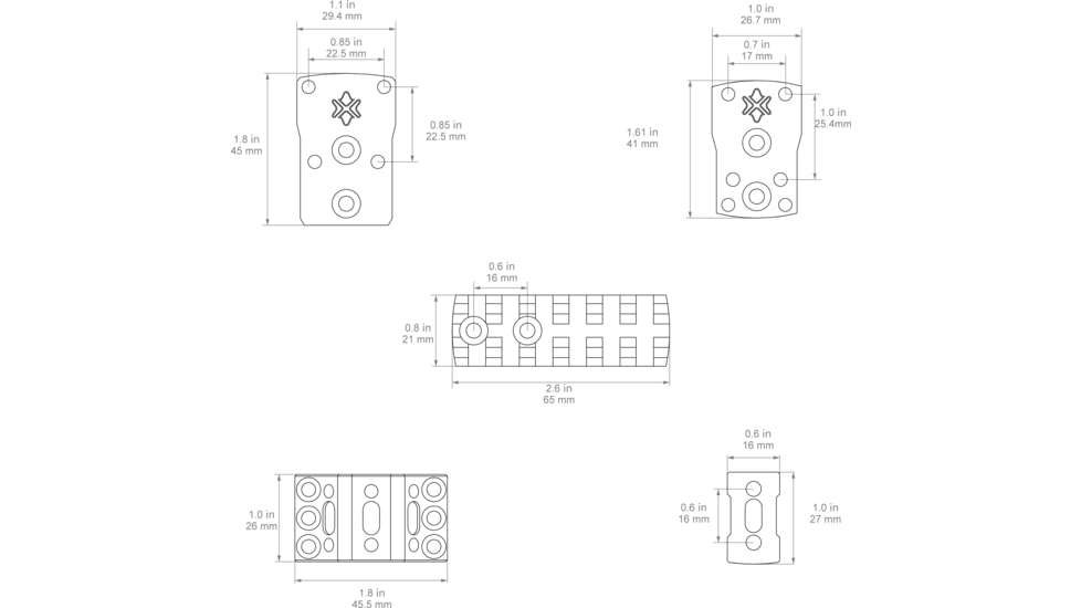 Vector Optics X-ACCU Mount Assembly Kit, 30mm, 6 Holes