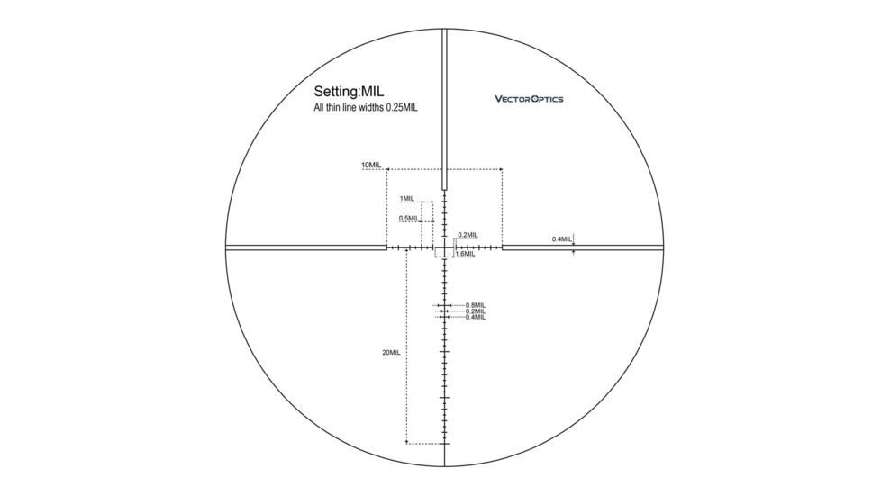 Vector Optics Veyron Rifle Scope, 4-16x44mm, First Focal Plane, 30mm Tube, MPR-4 Non-Illuminated Reticle, 6061-T6, Black, SCFF-22