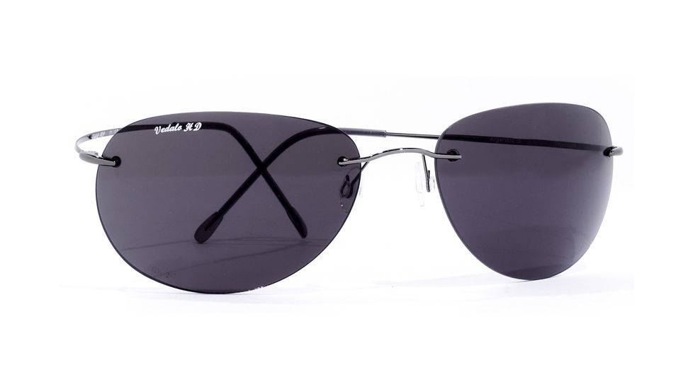 Vedalo HD Argento2 Series Aviator Style Sunglasses from Signature Line, Gunmetal Stritanium Frame, Smoke Lens  2263
