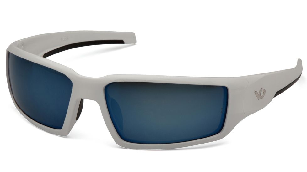 Venture Gear Pagosa Shooting Glasses, Ice Blue Mirror Anti-Fog Lens, White Frame VGSW565T
