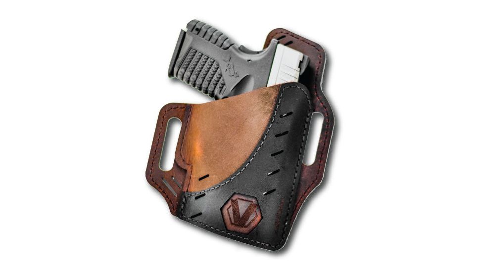 VersaCarry Underground Premium, Guardian OWB Holster, Black Vault, Water Buffalo Leather, Black/Distressed Brown, Subcompact UGB3BRN, EDEMO1