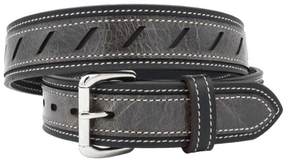 Versacarry Underground Triple-Ply Extra Heavy Duty Leather Belt, Black Base / Vintage Black Patch, 38in, 303/38-B