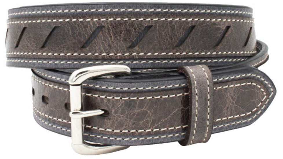 Versacarry Underground Triple-Ply Extra Heavy Duty Leather Belt, Grey Base / Vintage Grey Patch, 42in, 403/42-G