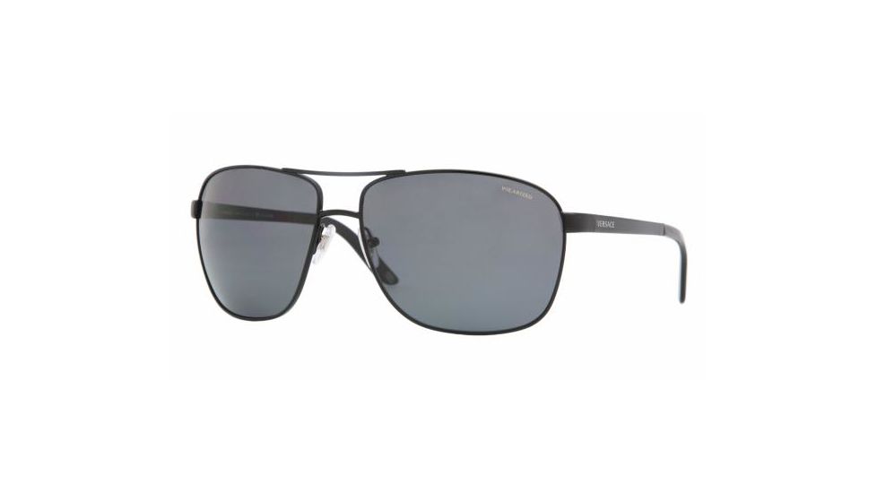 Versace VE 2112 Sunglasses Styles - Matte Black Frame / Polarized Gray Lenses, 126181-6315