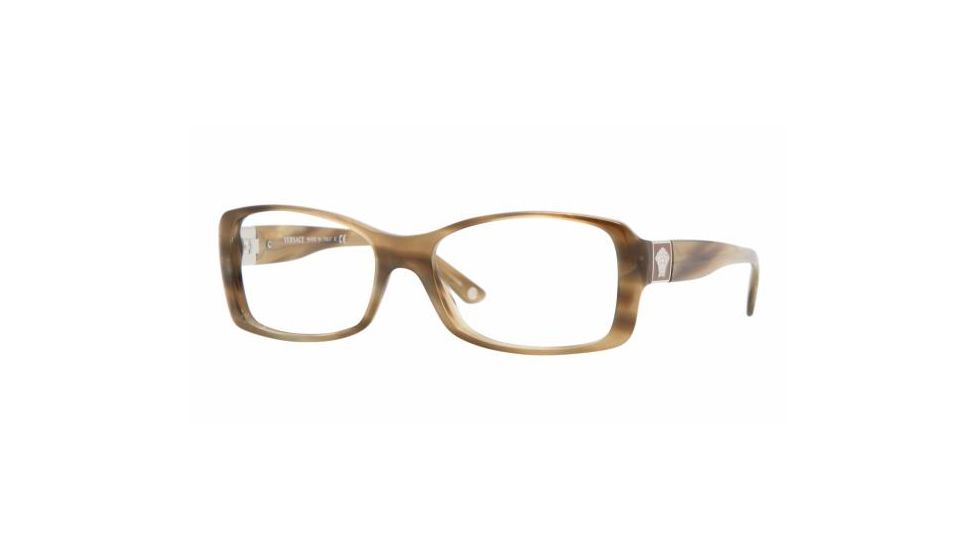Versace VE 3137 Eyeglasses Styles -  Metallic Horn Striped Frame w/Non-Rx 52 mm Diameter Lenses, 773-5216