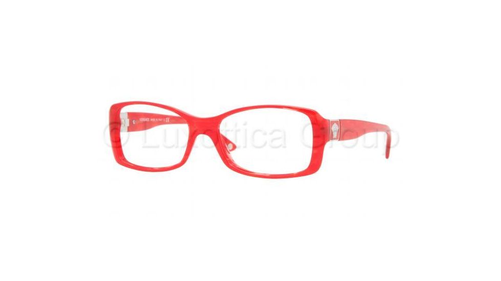 Versace VE 3137 Eyeglasses Styles -  Striped Red Frame w/Non-Rx 52 mm Diameter Lenses, 882-5216