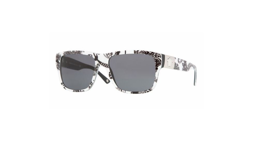 Versace VE4192 Bifocal Prescription Sunglasses VE4192-887-87-5615 - Lens Diameter 56 mm, Frame Color Baroque Black White / Black