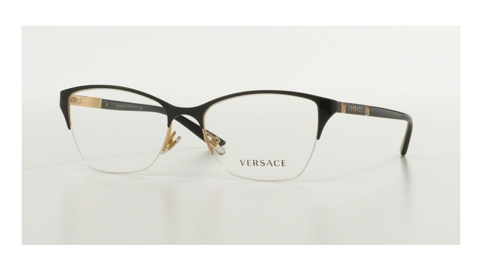 Versace VE1218 Single Vision Prescription Eyeglasses 1342-53 - Gold Frame
