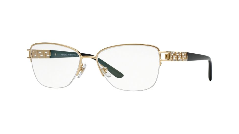 Versace VE1220B Progressive Prescription Eyeglasses 1002-54 - Gold Frame
