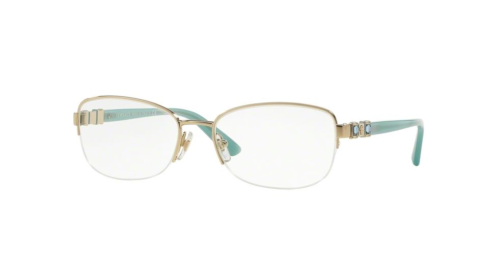 Versace VE1230B Bifocal Prescription Eyeglasses 1362-52 - Pale Gold Frame