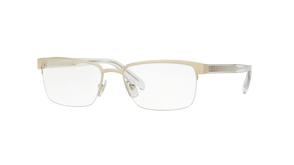 Versace VE1241 Progressive Prescription Eyeglasses 1252-54 - Pale Gold Frame