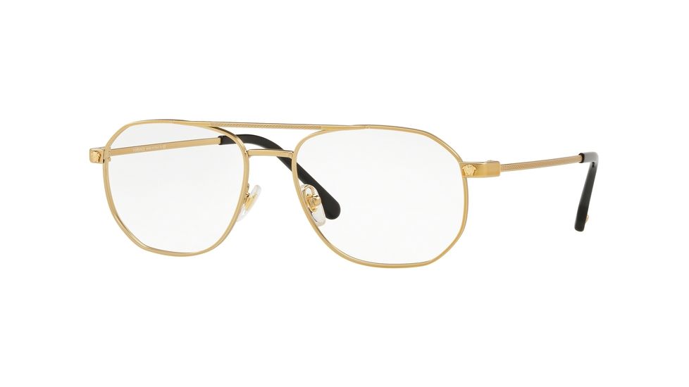 Versace VE1252 Progressive Prescription Eyeglasses, 55mm, Tribute Gold, VE1252-1428-55-PRO