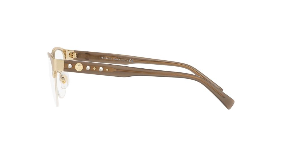 Versace VE1255B Bifocal Prescription Eyeglasses, 52mm, Pale Gold, VE1255B-1339-52-BI