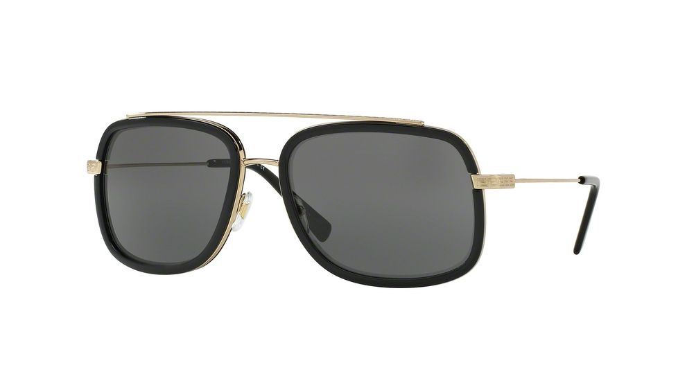 Versace VE2173 Sunglasses 125287-60 - Pale Gold/Black Frame, Grey Lenses
