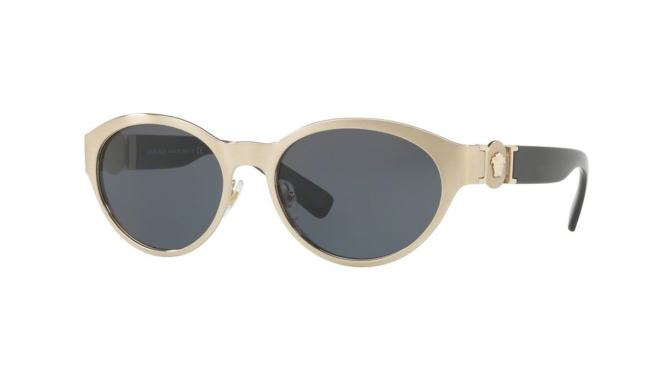 Versace VE2179 Single Vision Prescription Sunglasses VE2179-133987-55 - Lens Diameter 55 mm, Frame Color Brushed Pale Gold