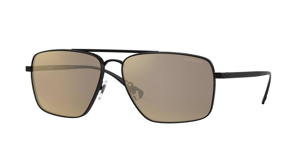 Versace VE2216 Sunglasses 12615A-61 - , Light Brown Mirror Dark Gold Lenses