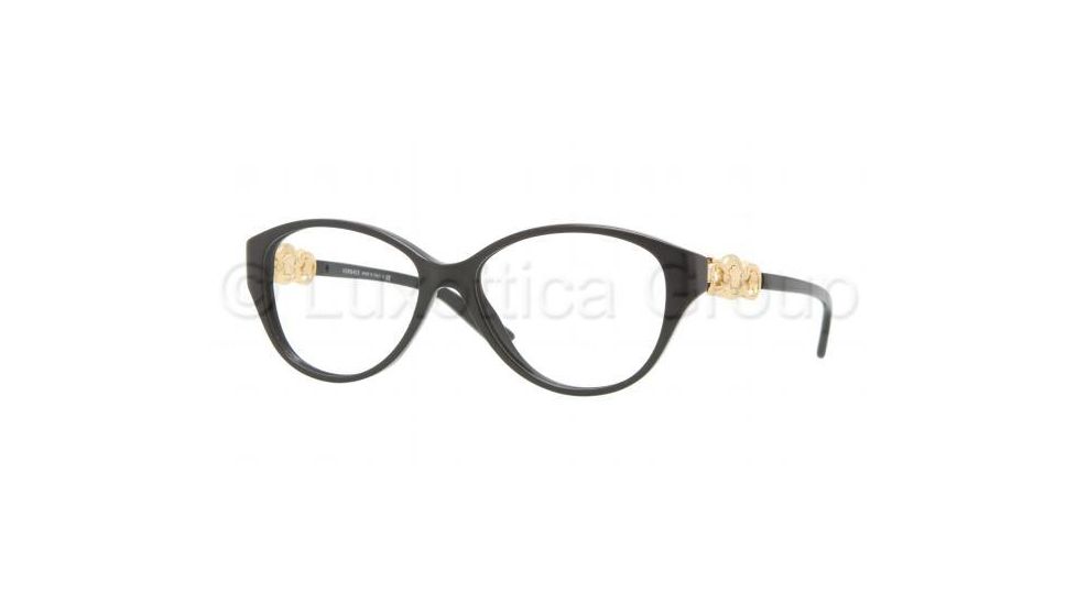 Versace VE3161 Single Vision Prescription Eyeglasses GB1-5315 - Shiny Black Frame