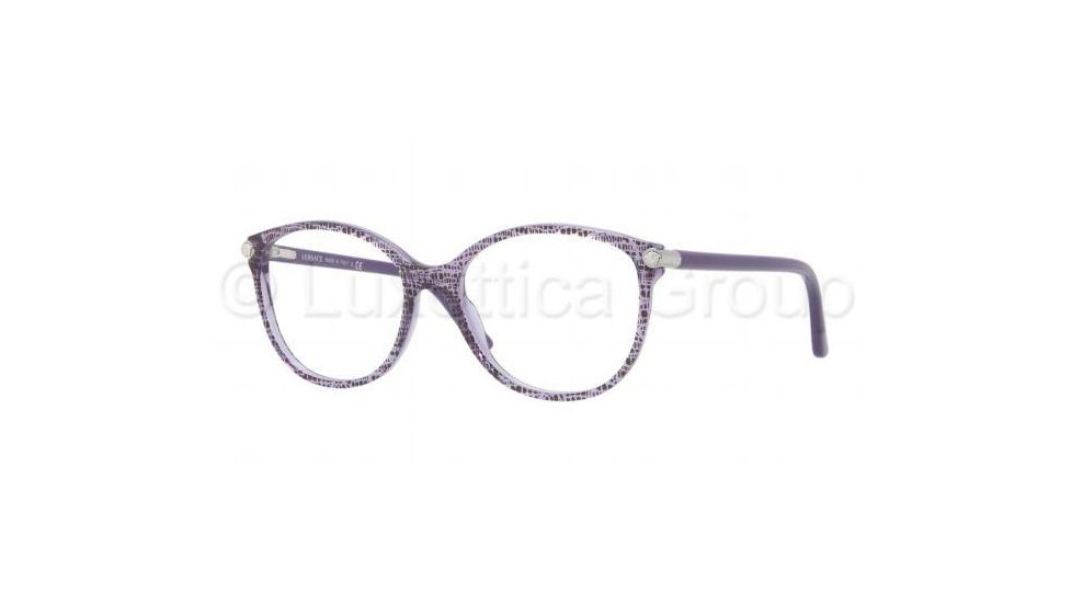 Versace VE3169 Bifocal Prescription Eyeglasses 5000-5216 - Lizard Violet Frame, Clear Lens Lenses