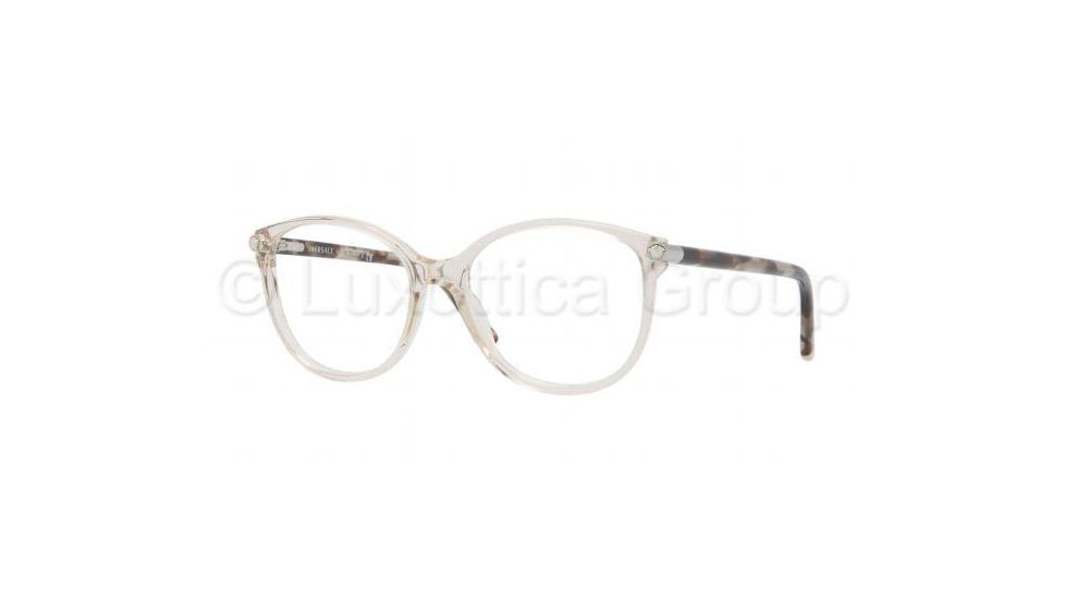 Versace VE3169 Bifocal Prescription Eyeglasses 5033-5216 - Light Brown Transparent Frame